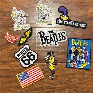 Cartoon and Music Themed Iron-On Patches